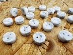 White Turquoise Gemstone Button  (15pcs)