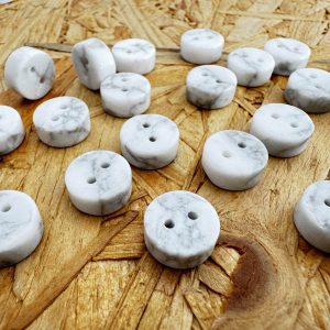 White Turquoise Gemstone Button  (15pcs)